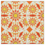Mandala pattern, brick red, rust, gold fabric