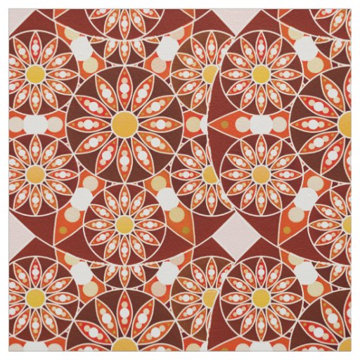 Mandala pattern, brown, rust, tan, beige fabric