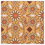 Mandala pattern, caramel tan, chocolate brown fabric