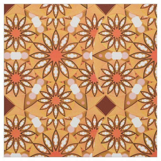 Mandala pattern, caramel tan, chocolate brown fabric