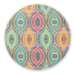 Mandala pattern ceramic knob