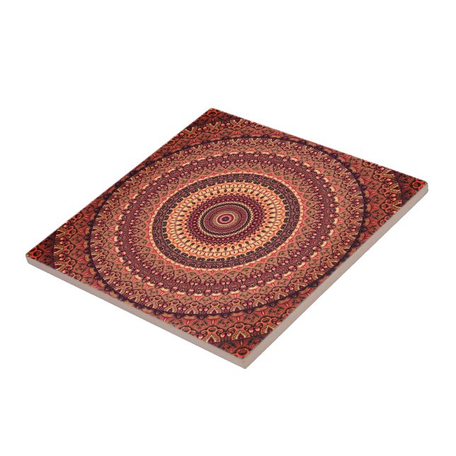 Mandala pattern ceramic tile (Side)