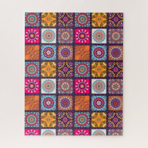 Mandala pattern colourful ethnic Moroccan Jigsaw Puzzle