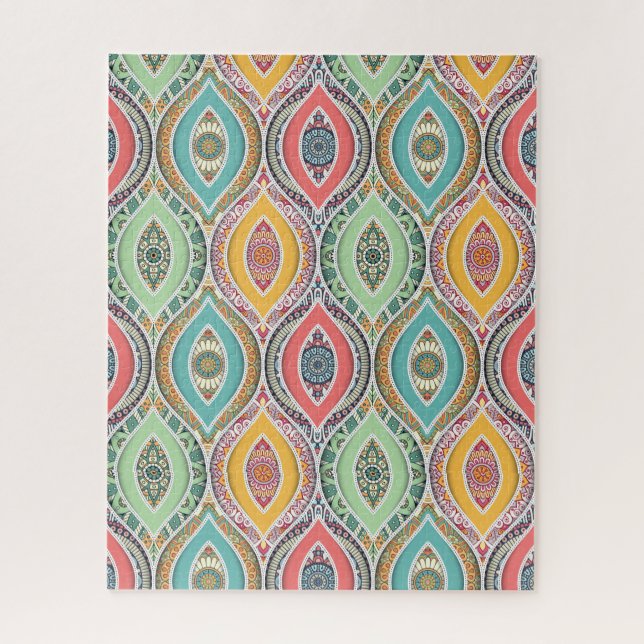 Mandala pattern colourful ethnic Moroccan Jigsaw Puzzle (Vertical)