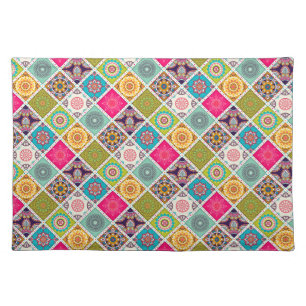 Mandala pattern colourful Moroccan Cloth Placemat