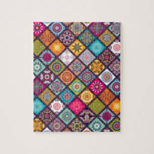 Mandala pattern colourful Moroccan Jigsaw Puzzle
