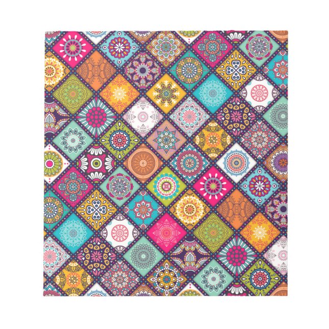 Mandala pattern colourful Moroccan Notepad (Front)