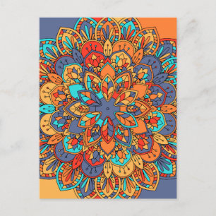 Mandala pattern colourful Moroccan Postcard
