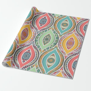 Mandala pattern colourful Moroccan Wrapping Paper