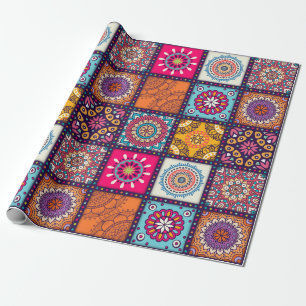 Mandala pattern colourful Moroccan Wrapping Paper