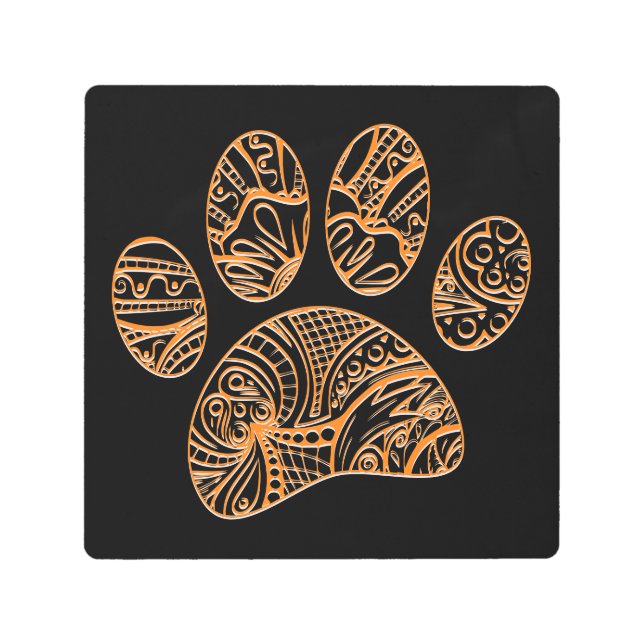 Mandala Pattern Dog Paw Print (Front)