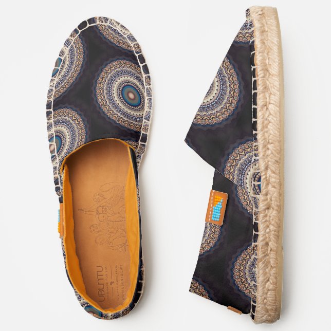 Mandala Pattern Earthy Warm and Cold Tones  Espadrilles (Side)