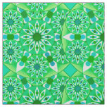 Mandala pattern, Emerald green and peacock Fabric