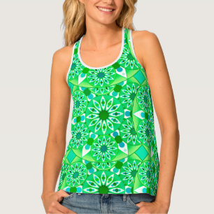 Mandala pattern, Emerald green and peacock Tank Top
