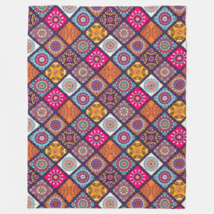 Mandala Pattern Fleece Blanket