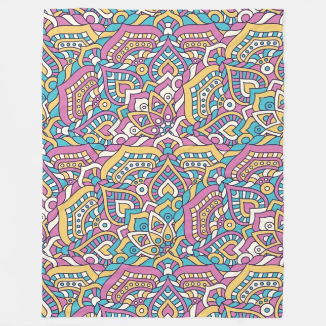 Mandala Pattern Fleece Blanket (Front)