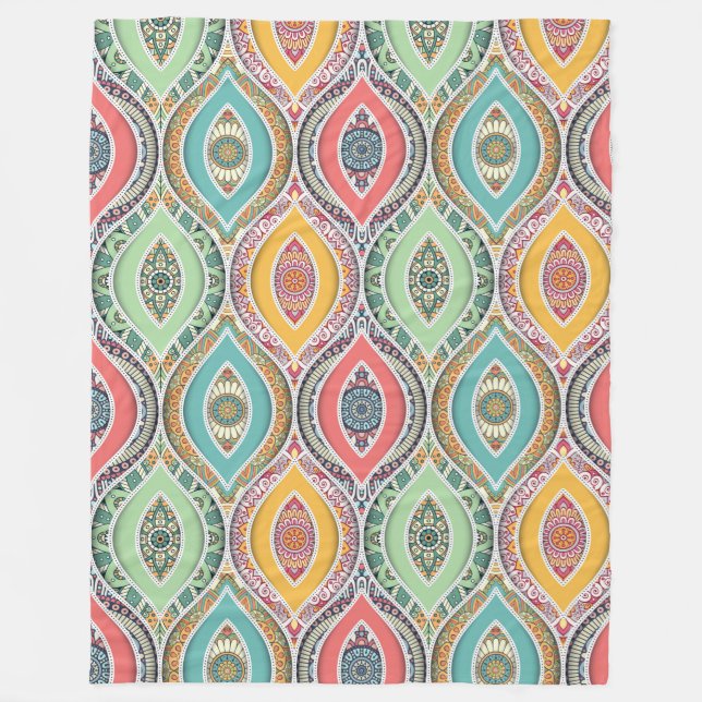 Mandala Pattern Fleece Blanket (Front)