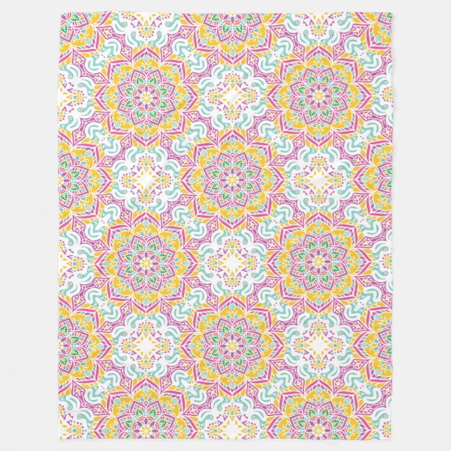 Mandala Pattern Fleece Blanket (Front)