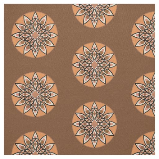 Mandala pattern in chocolate, terracotta and rust fabric