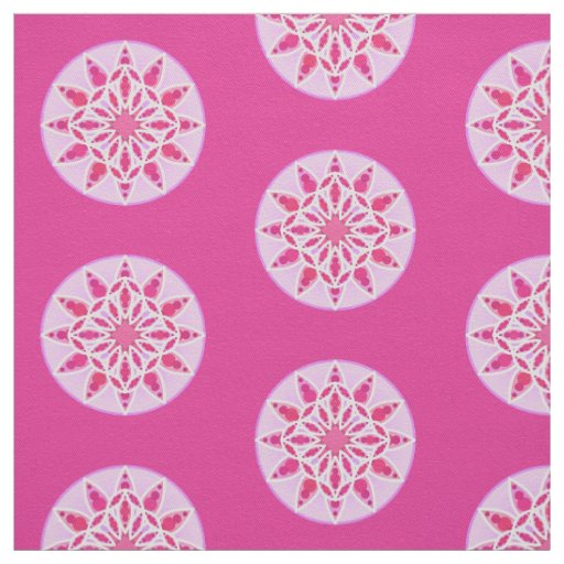 Mandala pattern in pink, fuchsia and white fabric