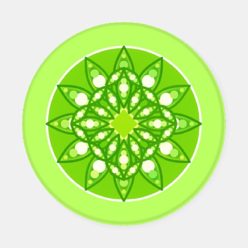 Mandala Pattern in Shades of Lime Green  Coaster Set