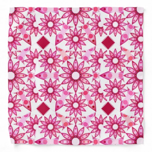 Mandala pattern in shades of pink maroon bandana