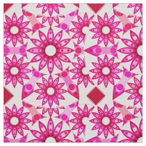 Mandala pattern in shades of pink maroon fabric