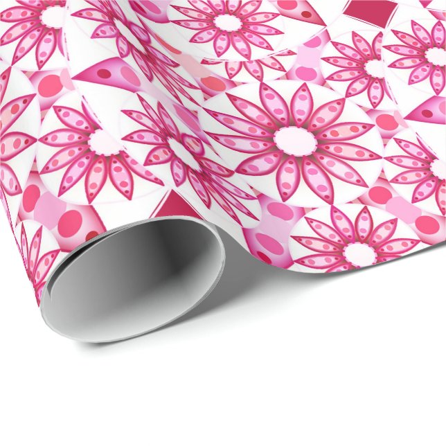 Mandala pattern in shades of pink, maroon wrapping paper (Roll Corner)