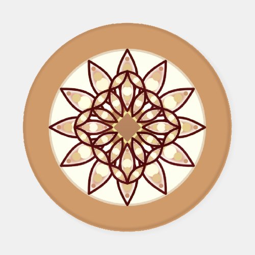 Mandala Pattern in Tan and Chocolate Brown  Coaster Set