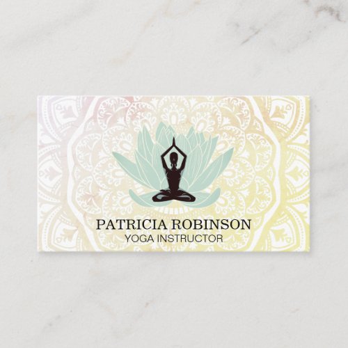 Mandala Pattern  Lotus Flower Business Card