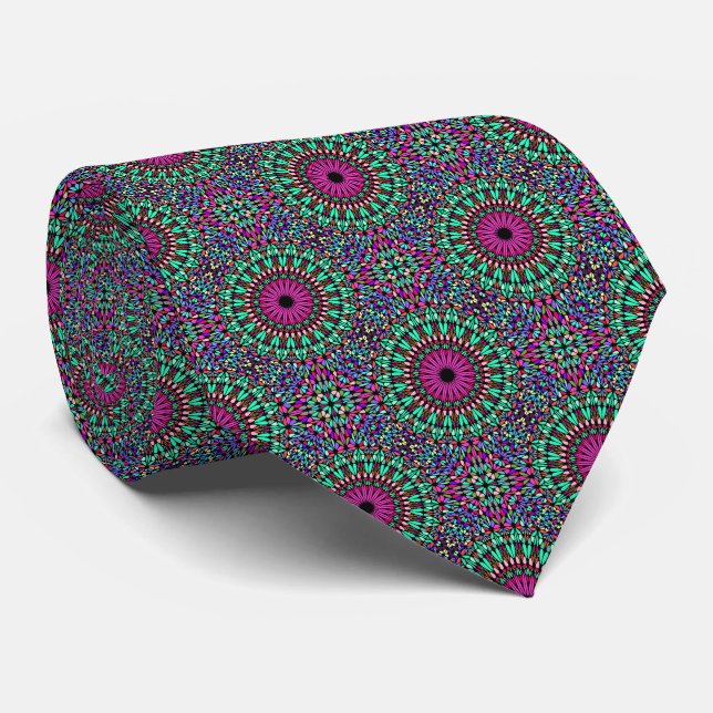  Mandala Pattern Neck Tie (Rolled)
