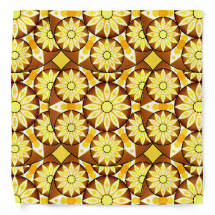 Mandala pattern, shades of brown and gold bandana