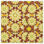 Mandala pattern, shades of brown and gold fabric