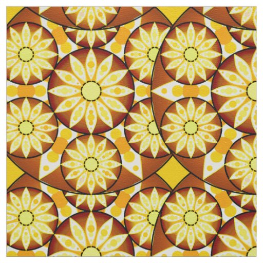 Mandala pattern, shades of brown and gold fabric
