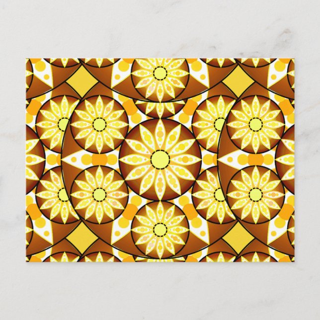 Mandala pattern, shades of brown and gold postcard (Front)