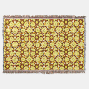 Mandala pattern, shades of brown and gold throw blanket