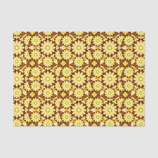 Mandala pattern, shades of brown and gold tissue paper (Front)