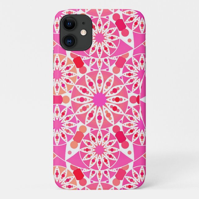 Mandala pattern, shades of pink and coral Case-Mate iPhone case (Back)