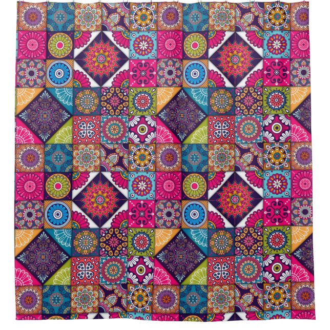 Mandala Pattern Shower Curtain (Front)