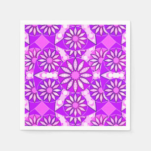 Mandala pattern, violet, orchid and pink napkins