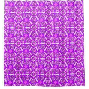 Mandala pattern, violet, orchid and pink shower curtain