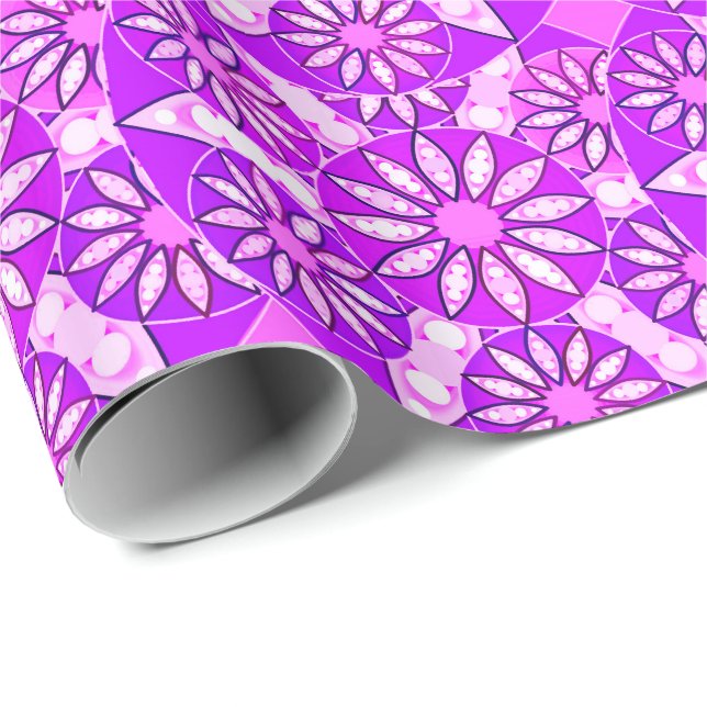 Mandala pattern, violet, orchid and pink wrapping paper (Roll Corner)
