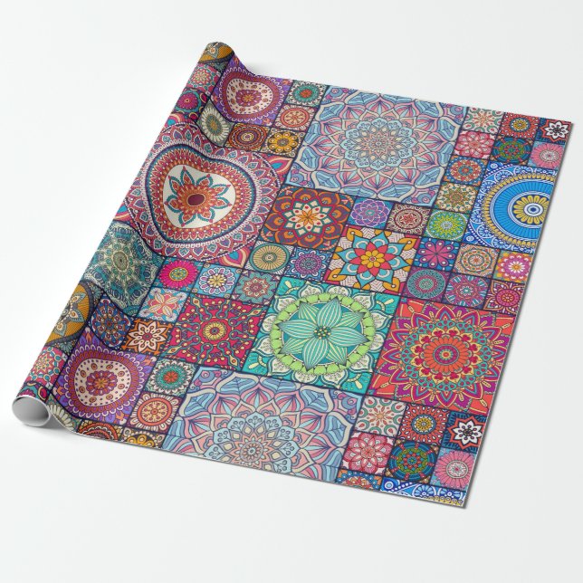 Mandala Pattern Wrapping Paper (Unrolled)