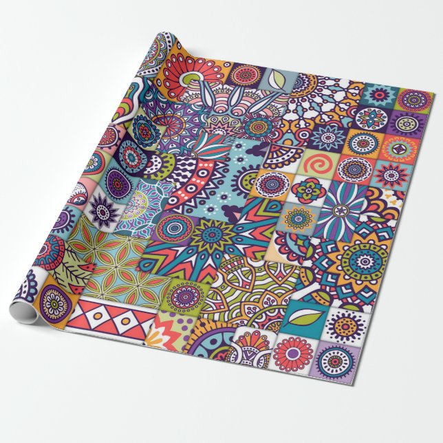 Mandala Pattern Wrapping Paper (Unrolled)