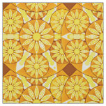 Mandala pattern, yellow, gold and brown fabric