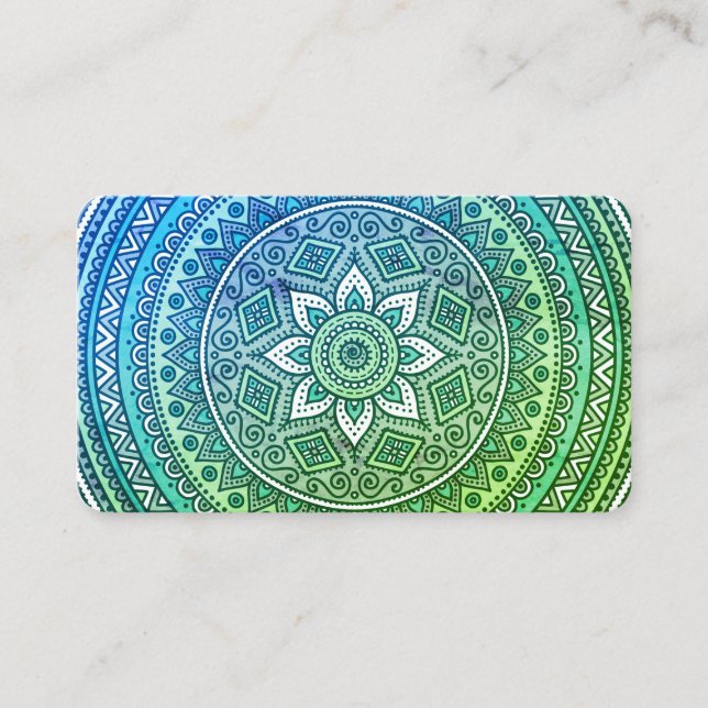 Mandala Pattern Yoga Meditation Business Card (Front)
