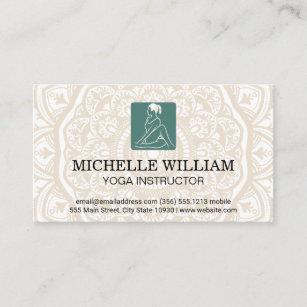 Mandala Pattern   Yoga Movement Logo Business Card