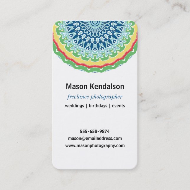 Mandala Photographer Business Card (Front)
