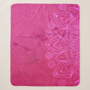 Mandala pink background decorative sherpa blanket