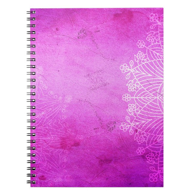 Mandala pink design meditation zen notebook (Front)